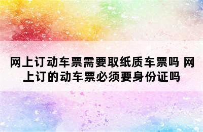 网上订动车票需要取纸质车票吗 网上订的动车票必须要身份证吗